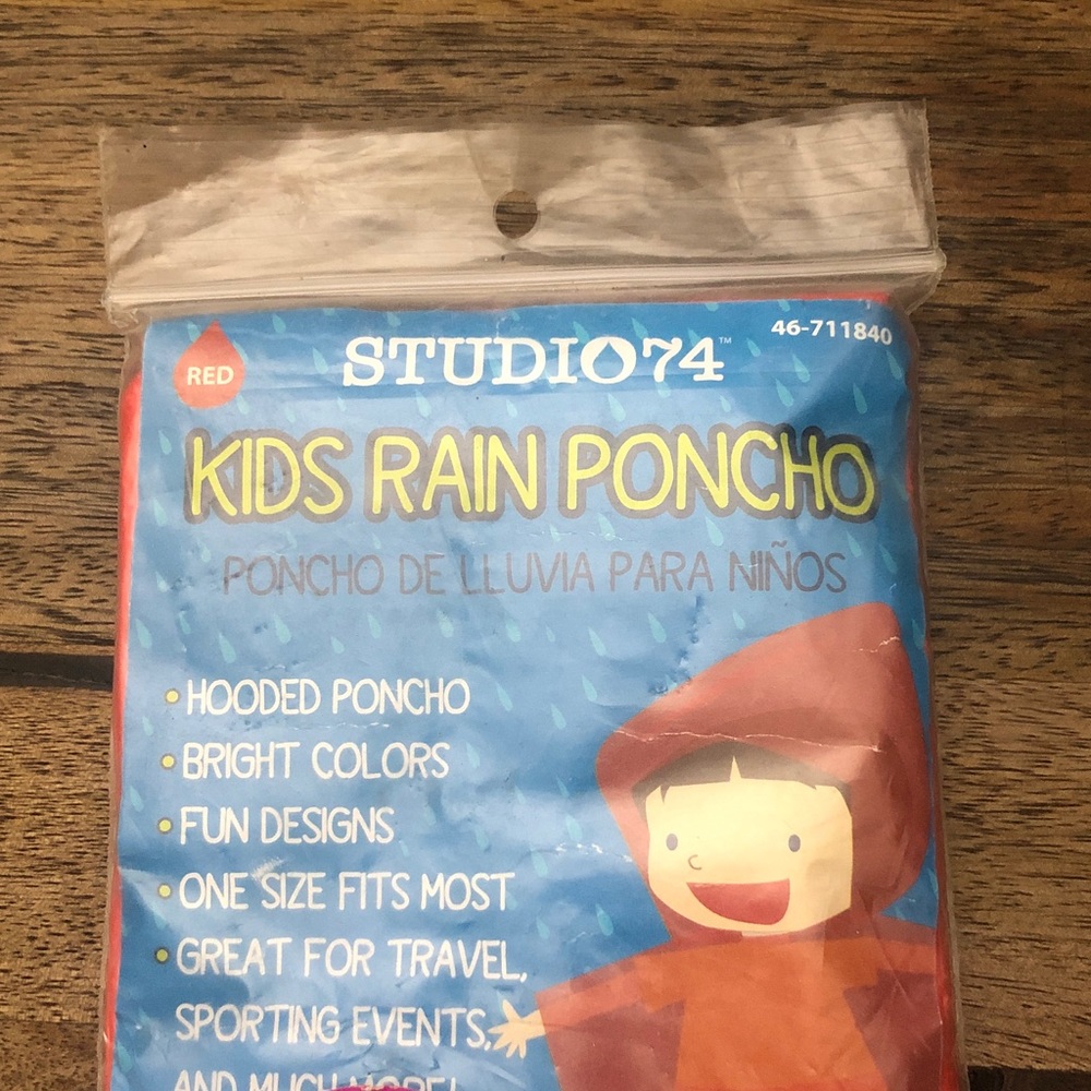 STUDIO74 Kids Rain Poncho - Red